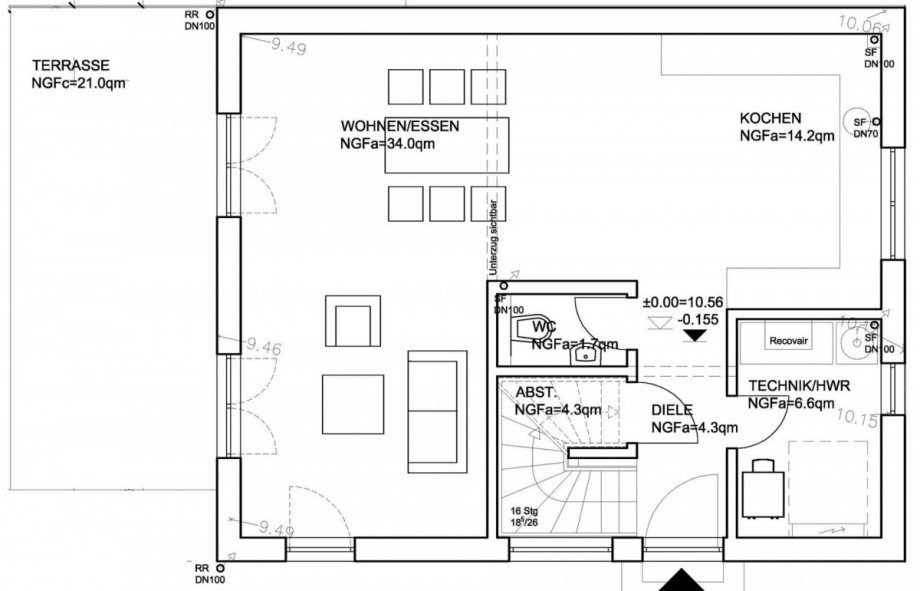 Grundriss EG Einfamilienhaus Gro-Gerau