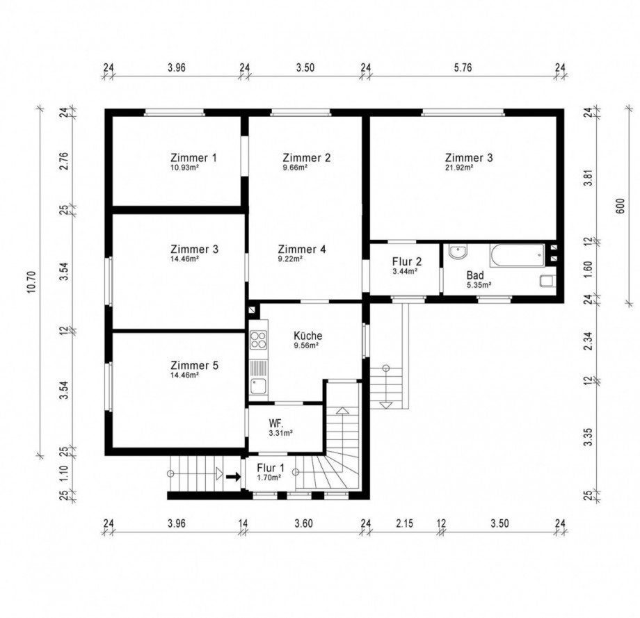 Grundriss EG Zweifamilienhaus Egelsbach