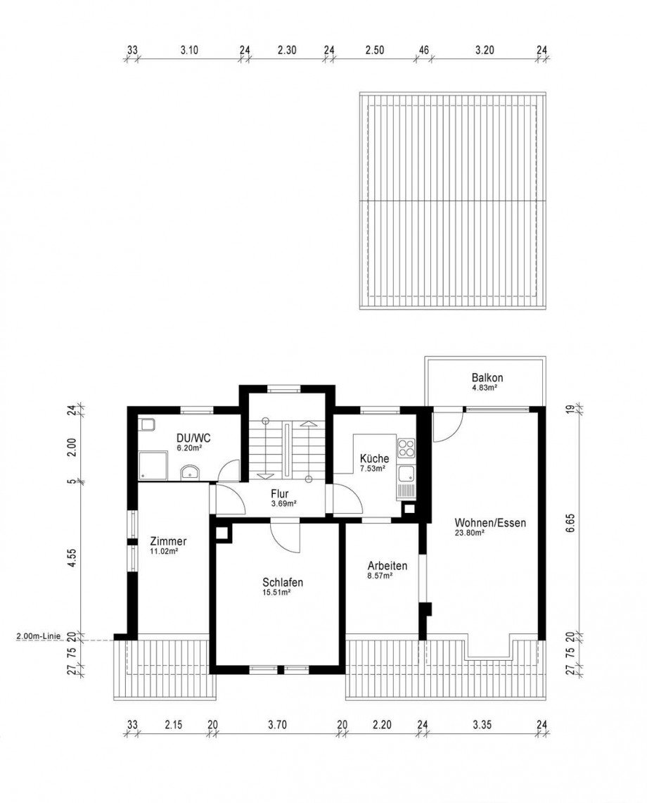 Grundriss OG Zweifamilienhaus Darmstadt