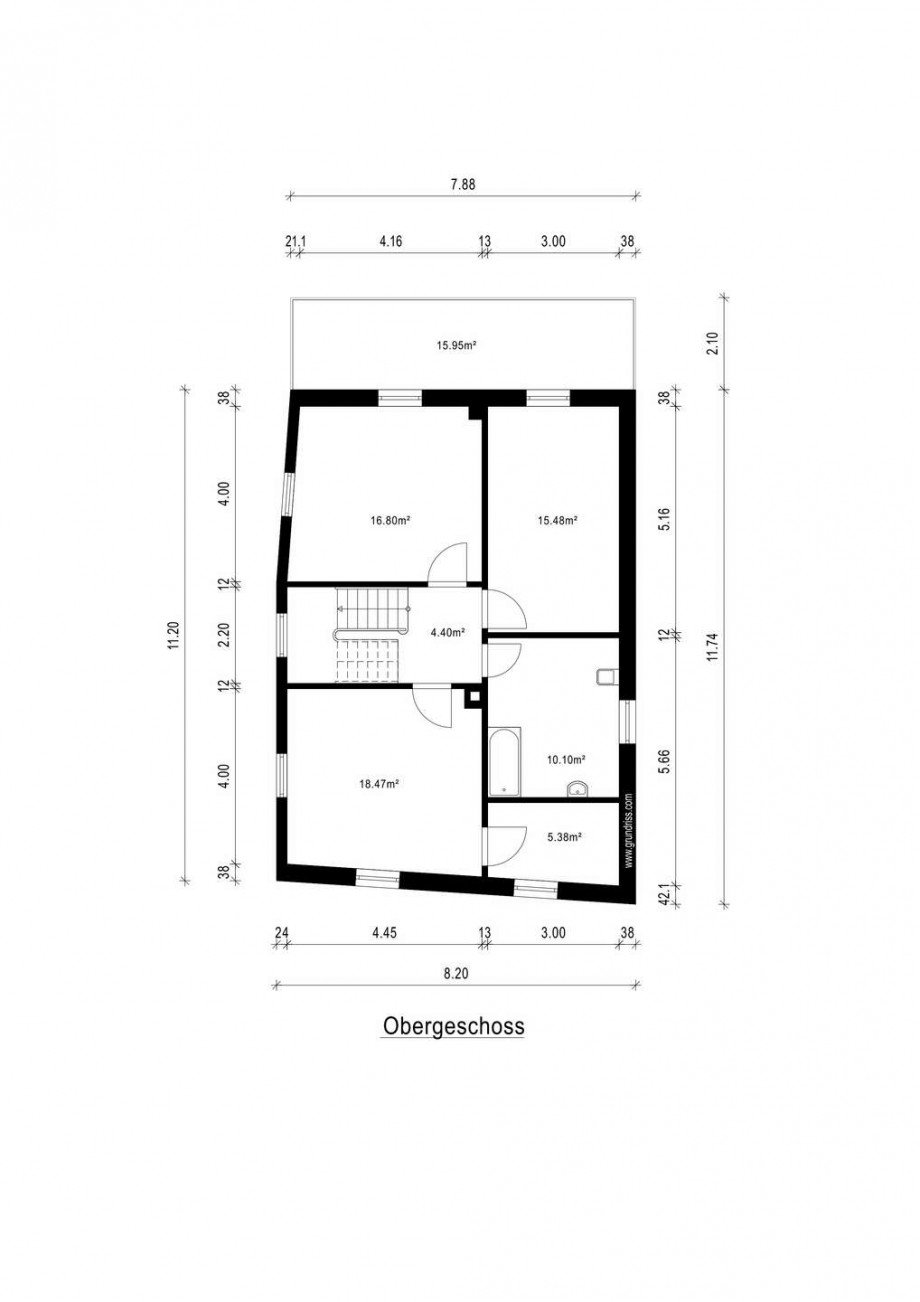 Grundriss Obergescho Einfamilienhaus Ober-Ramstadt