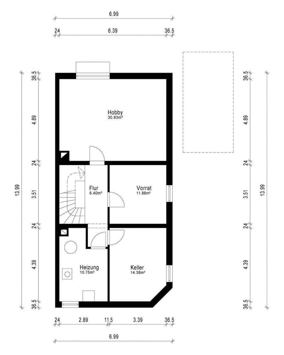 Grundriss UG Doppelhaushlfte Rdermark