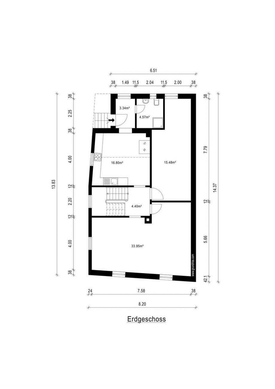 Grundriss Erdgeschoss Einfamilienhaus Ober-Ramstadt