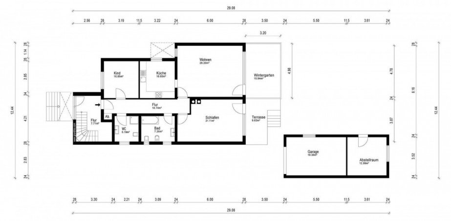 Grundriss Terrassenwohnung Riedstadt