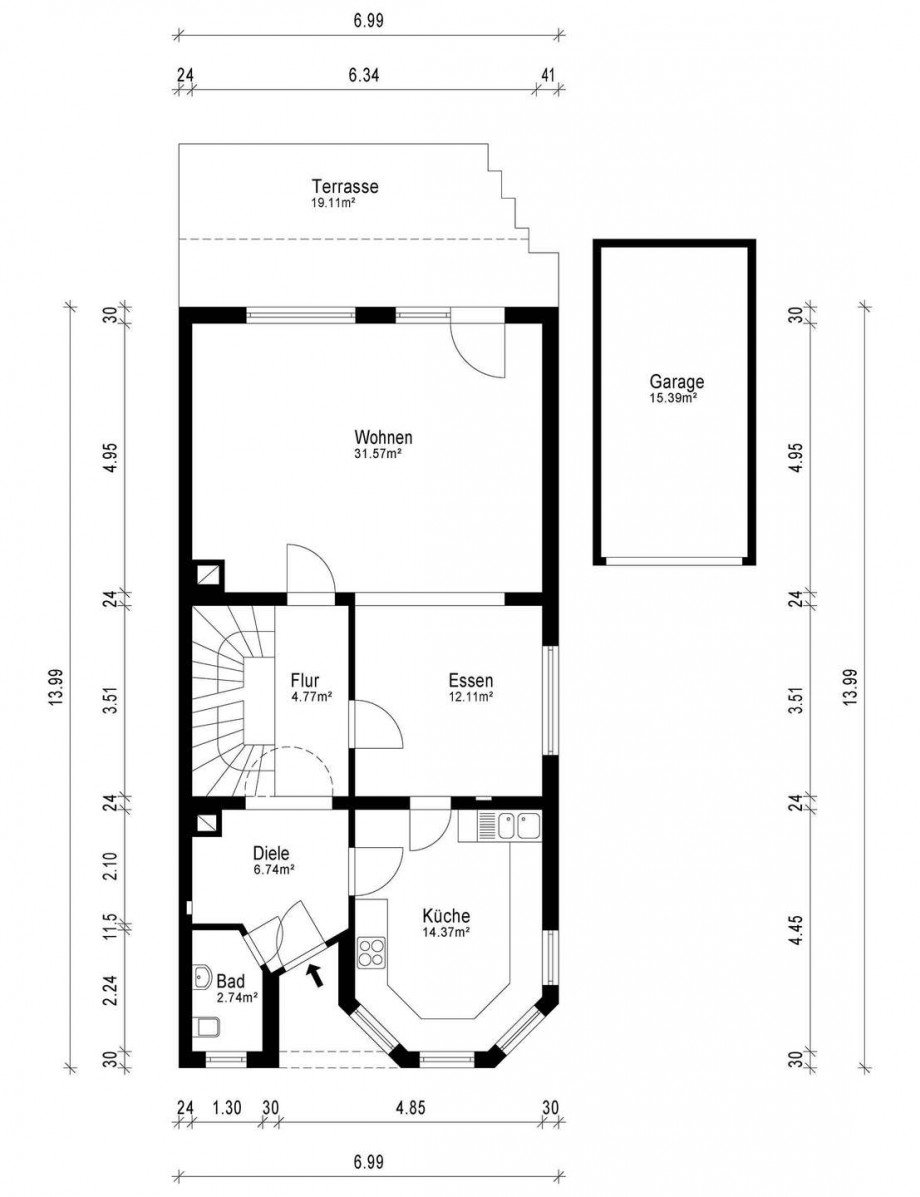 Grundriss EG Doppelhaushlfte Rdermark